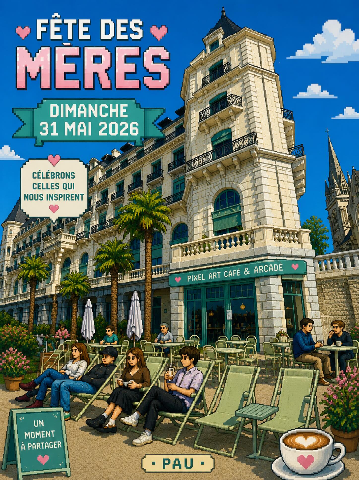 pixel art cafe arcade