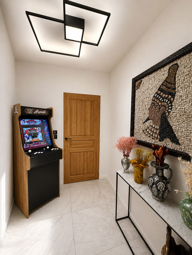 pixel art cafe arcade