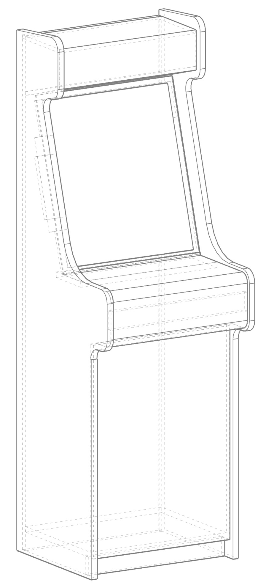 pixel art arcade square wireframe