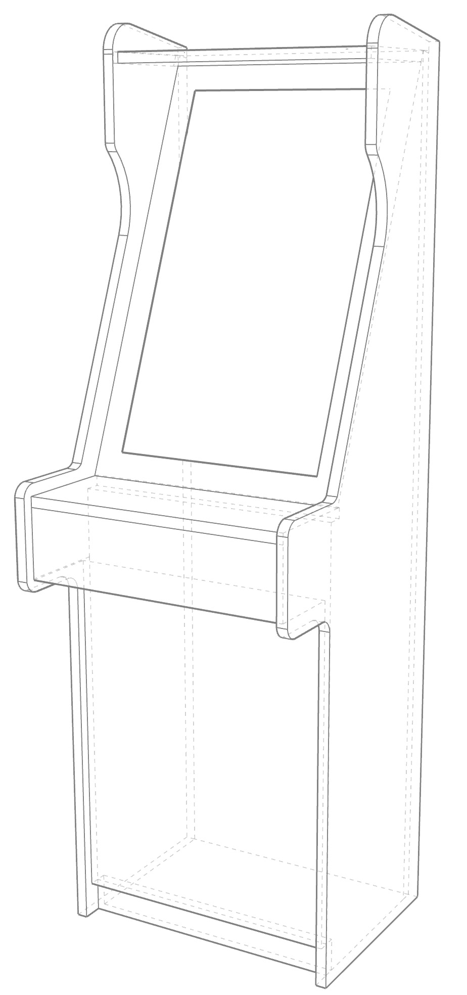 pixel art arcade verticale wireframe